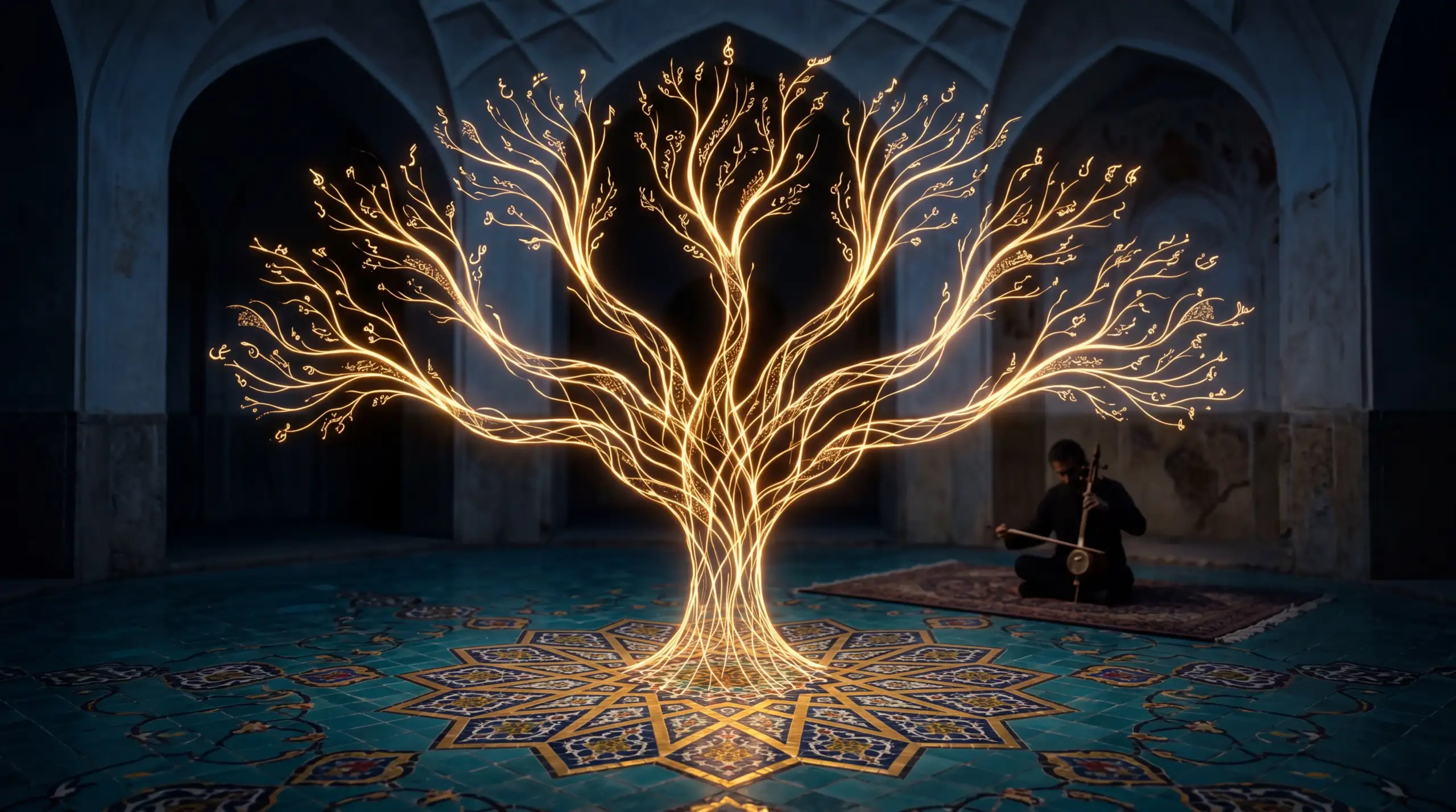 dastgah-conceptual-world A cinematic visual metaphor for the Persian dastgah system as a living modal world